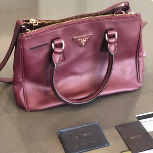 PRADA Saffiano Lux Leather Small Tote Bag